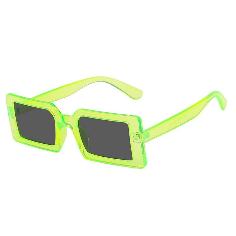 Retro Fluorescent Rectangle Sunglasses