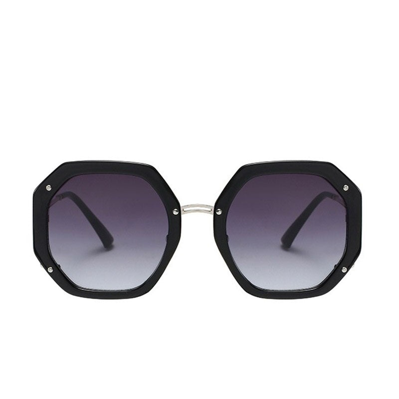 Oversized Polygonal Rivets Sunglasses