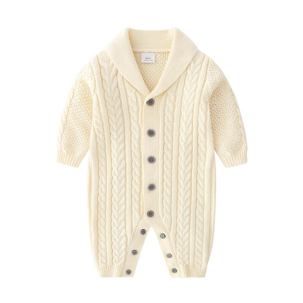 Long Sleeve Button Up Knitted Baby Sleeper