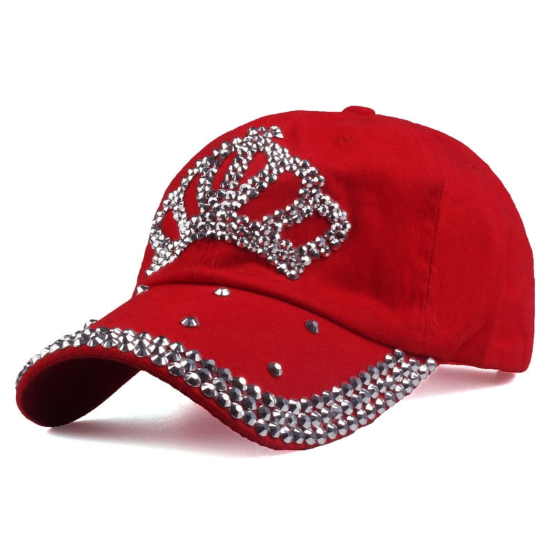 Rhinestone Crown Embellished Baseball Hat