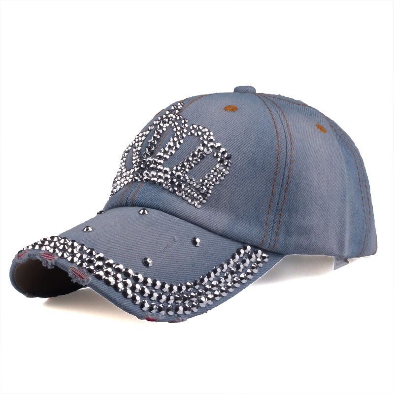 Rhinestone Crown Embellished Baseball Hat