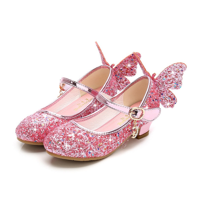 Crystal Butterfly Non-Slip Embellished Children's Dance Shoes