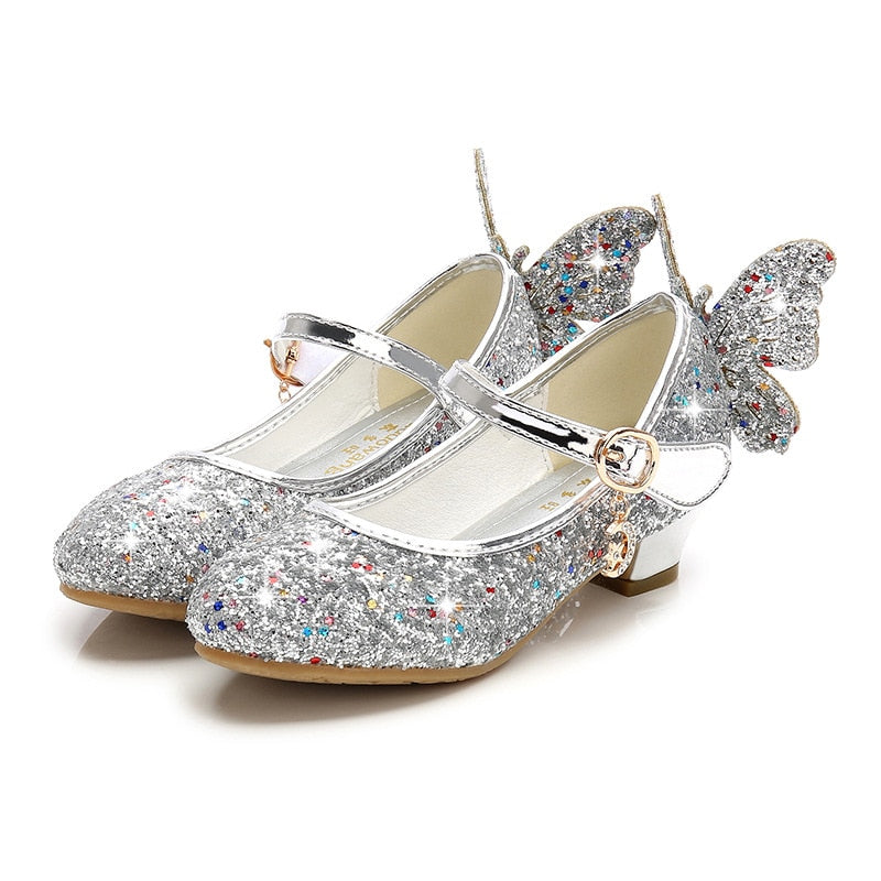 Crystal Butterfly Non-Slip Embellished Children's Dance Shoes