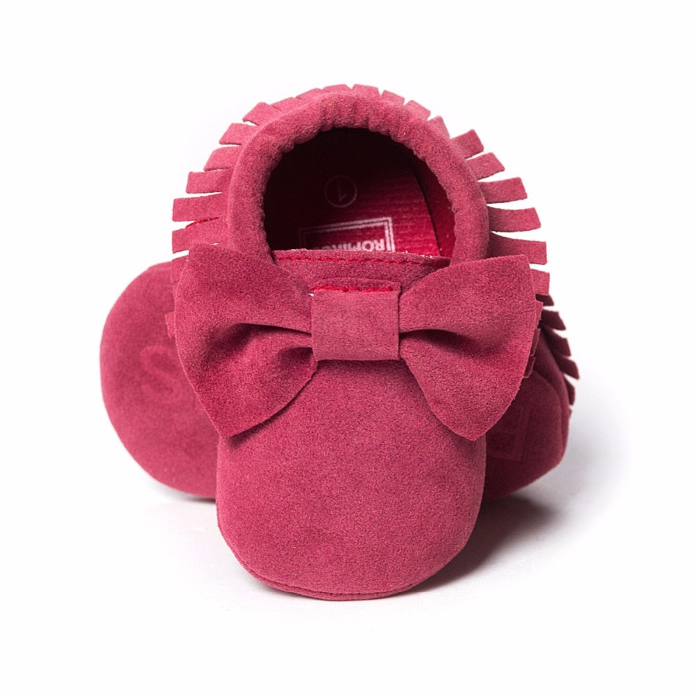 Bowtie Moccasin Suede Baby Shoes