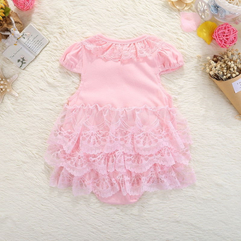 Lace Bow Baby Romper