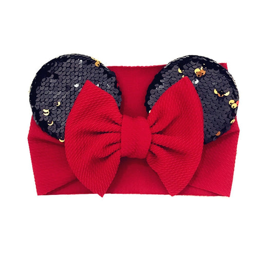 Sequin Ears w/ Bow Headband