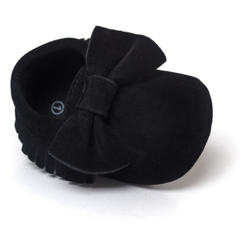 Bowtie Moccasin Suede Baby Shoes