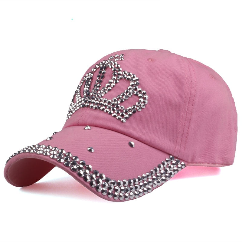 Rhinestone Crown Embellished Baseball Hat