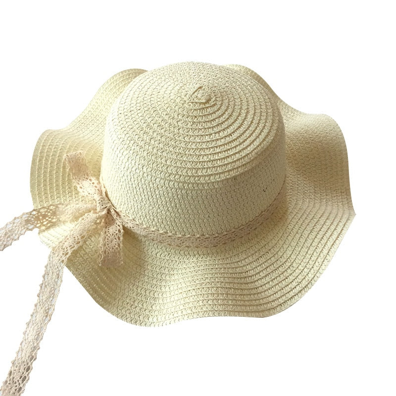 Lace Ribbon Children's Panama Hat