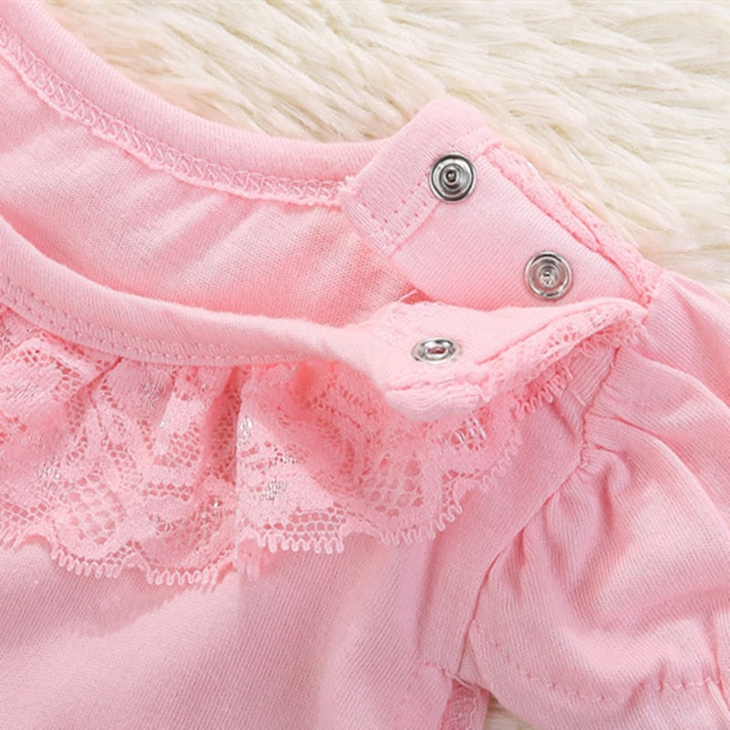 Lace Bow Baby Romper