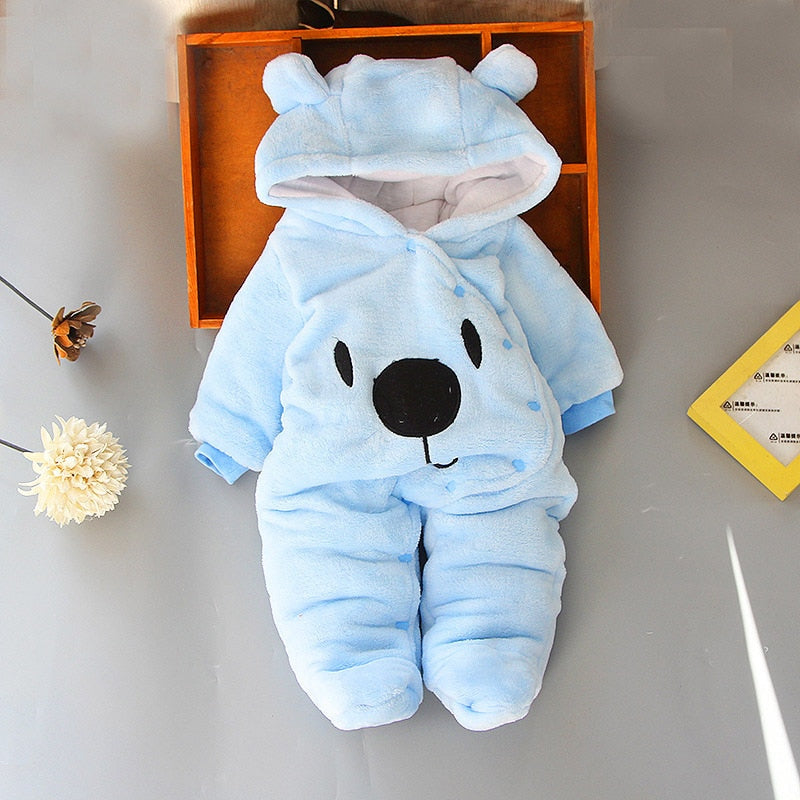 Thick Cotton Warm Baby Bear Footie Snowsuit