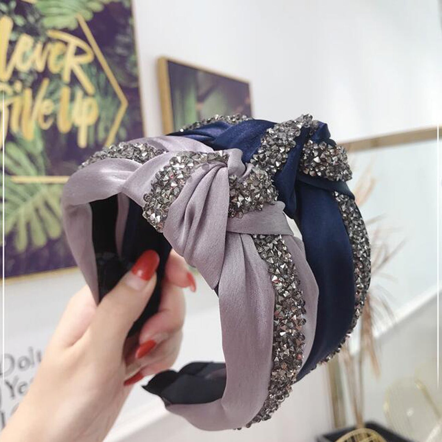 Wide Rhinestone Knot Headband