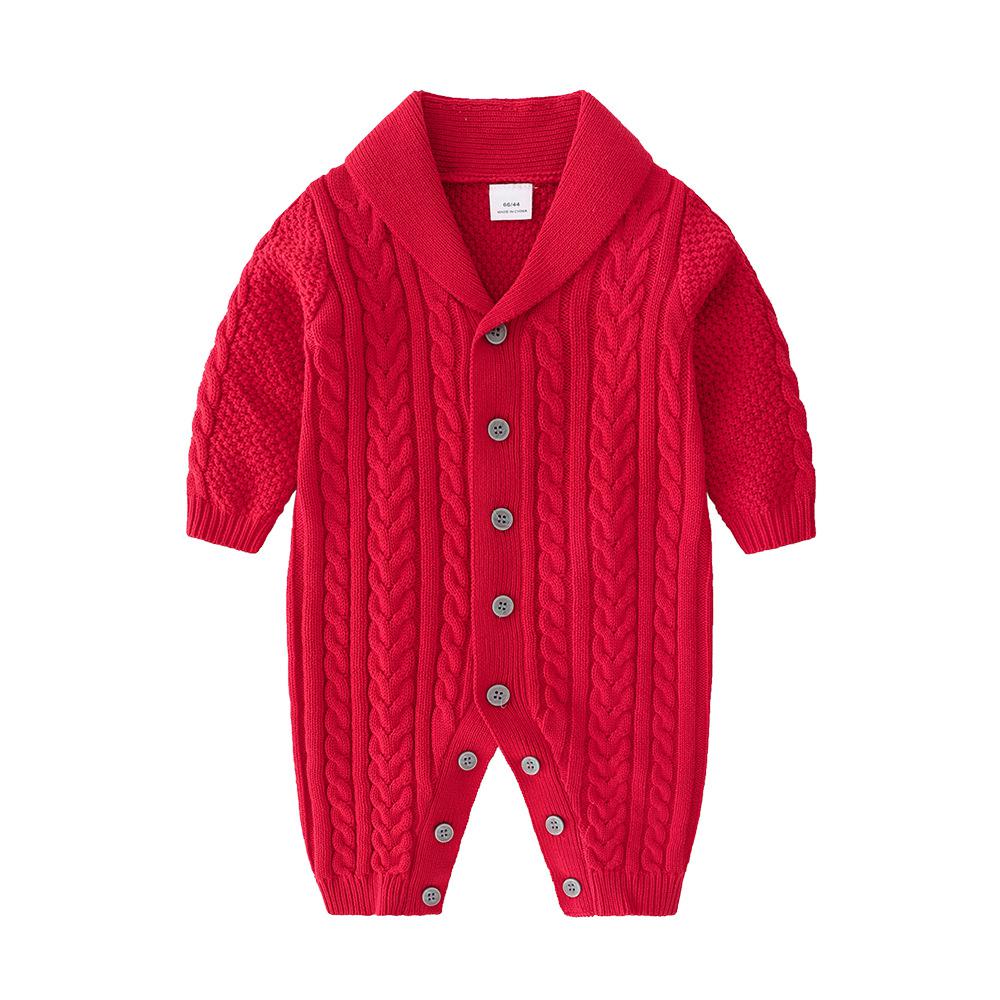 Long Sleeve Button Up Knitted Baby Sleeper