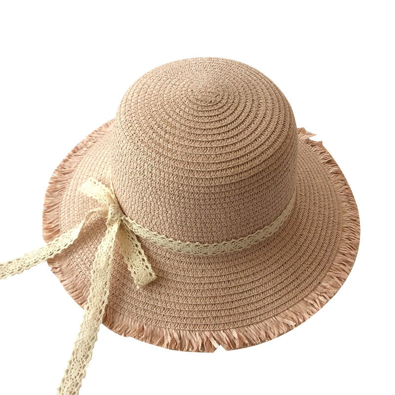 Lace Ribbon Children's Panama Hat