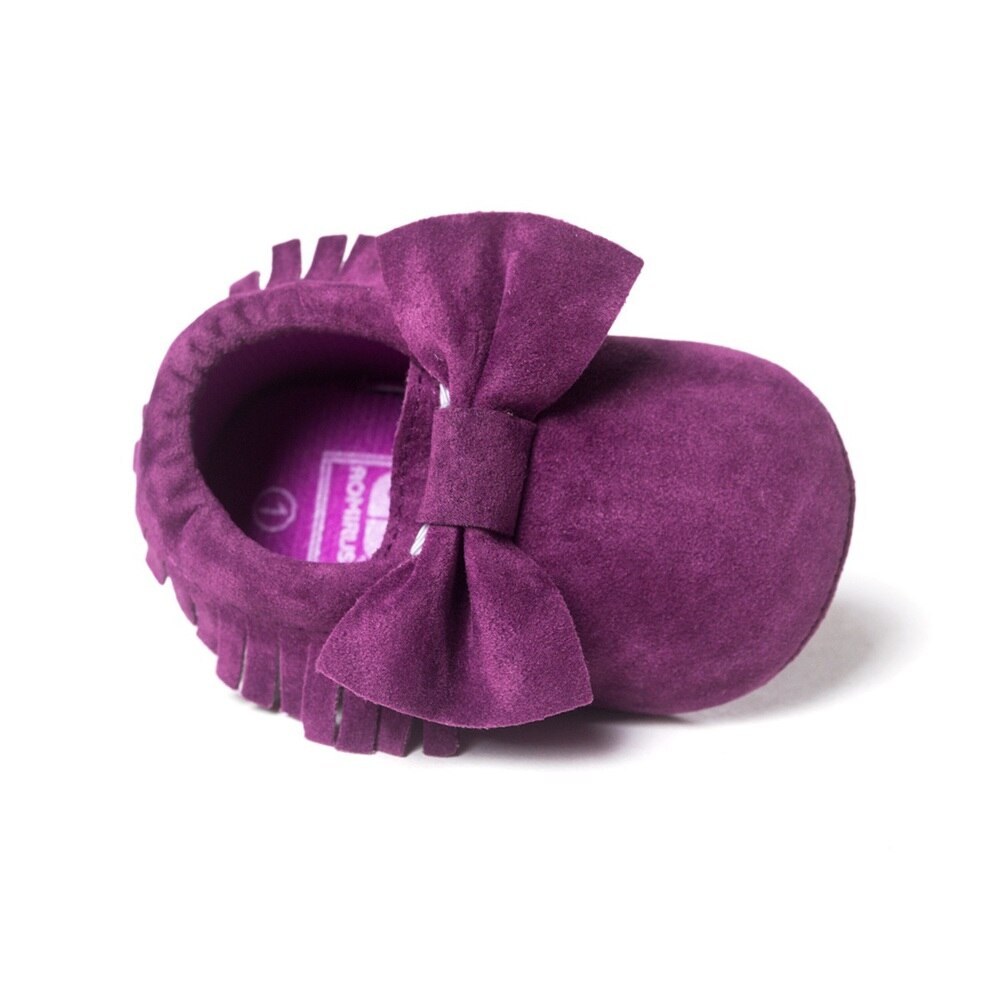 Bowtie Moccasin Suede Baby Shoes