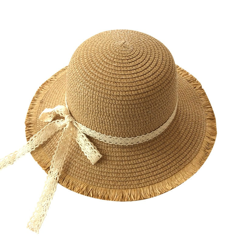 Lace Ribbon Children's Panama Hat