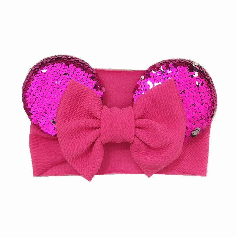 Sequin Ears w/ Bow Headband