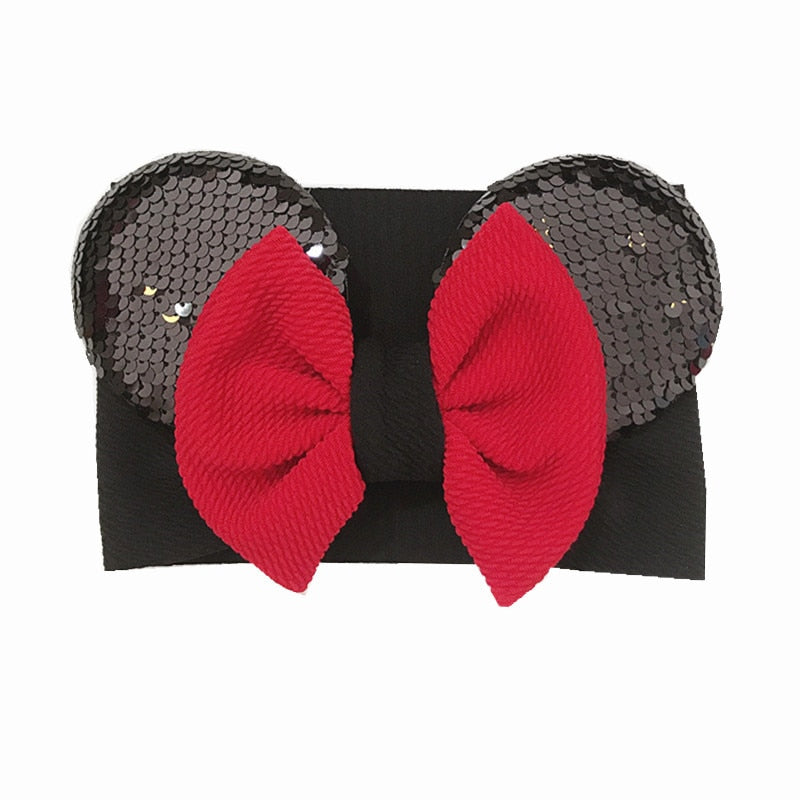 Sequin Ears w/ Bow Headband