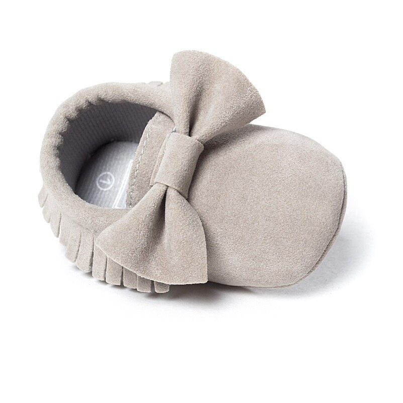 Bowtie Moccasin Suede Baby Shoes