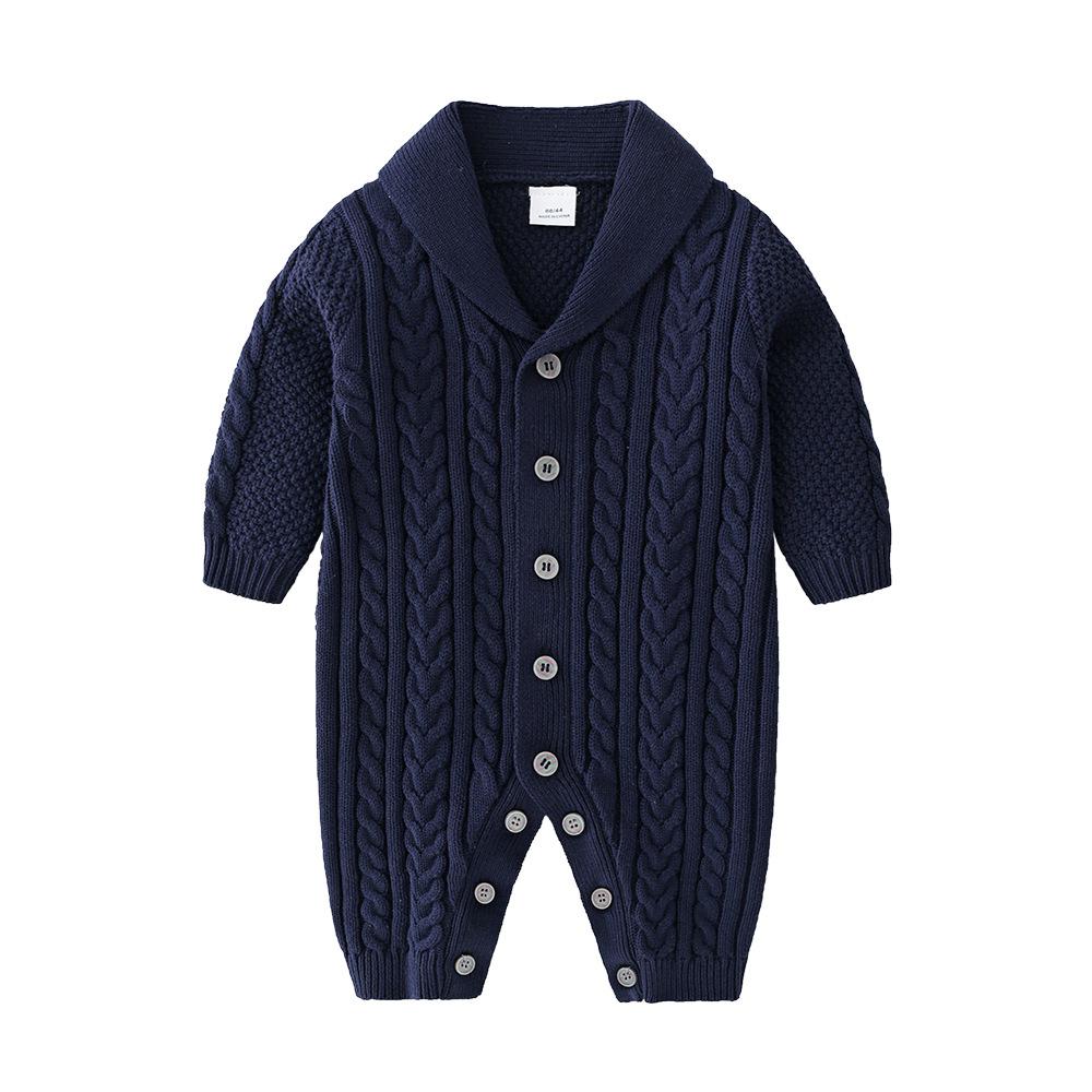 Long Sleeve Button Up Knitted Baby Sleeper