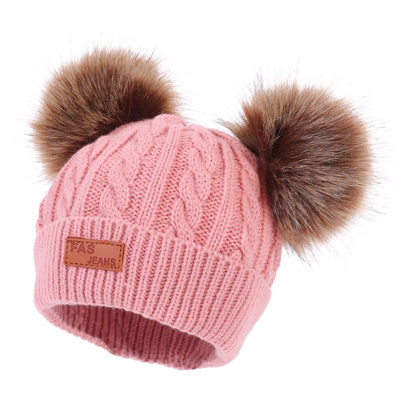 Fur Pompoms Warm Knitted Beanie