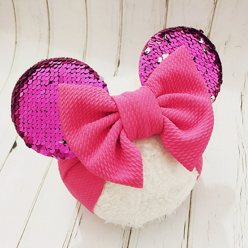 Sequin Ears w/ Bow Headband