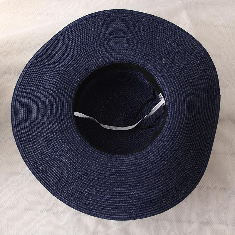 Round Top Raffia Pearl Wide Brim Straw Hat