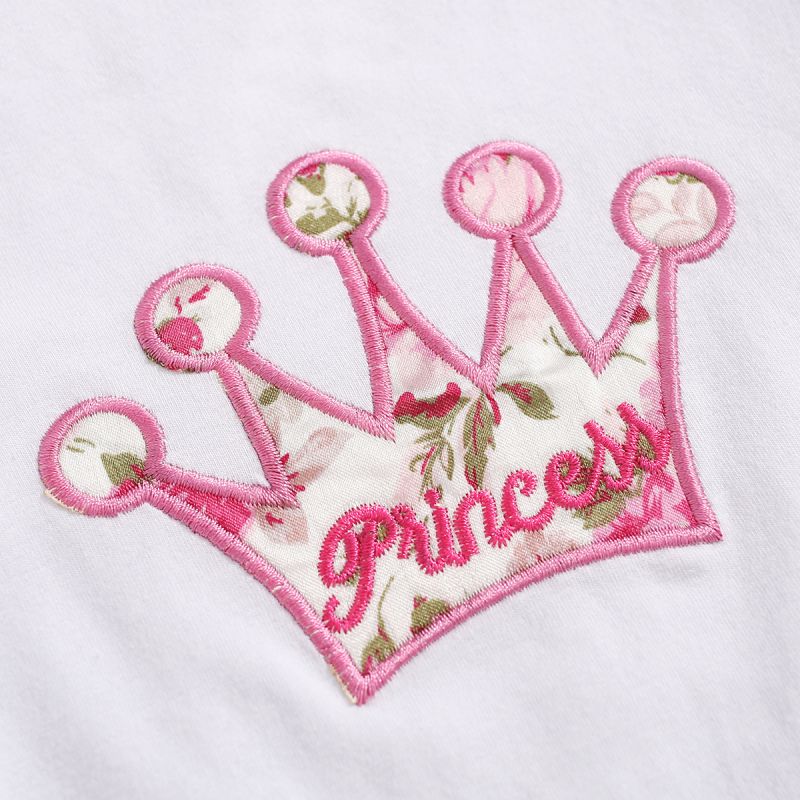 Embroidered Princess Crown Onesie w/ Shorts Baby Set