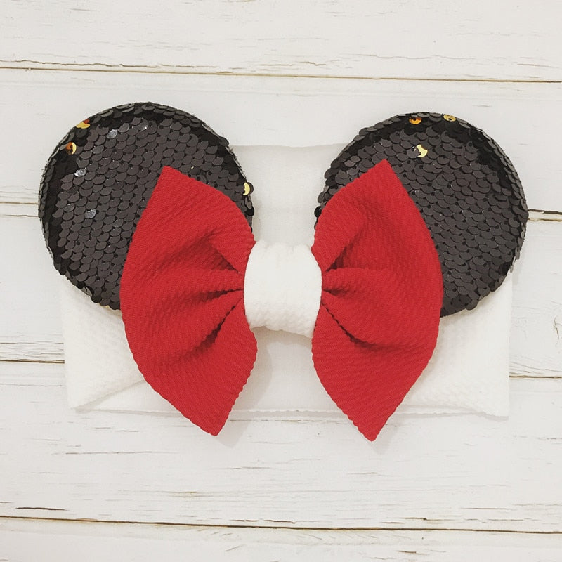 Sequin Ears w/ Bow Headband