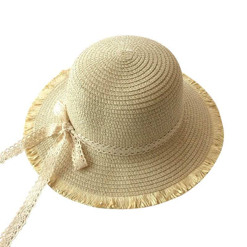 Lace Ribbon Children's Panama Hat