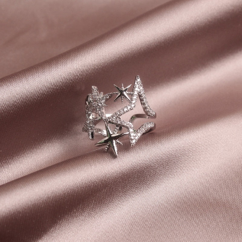 Crystal Stars Wrap Ring