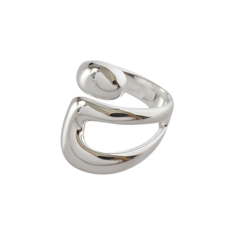 2pcs Silver Chrome Wrap Ring Set