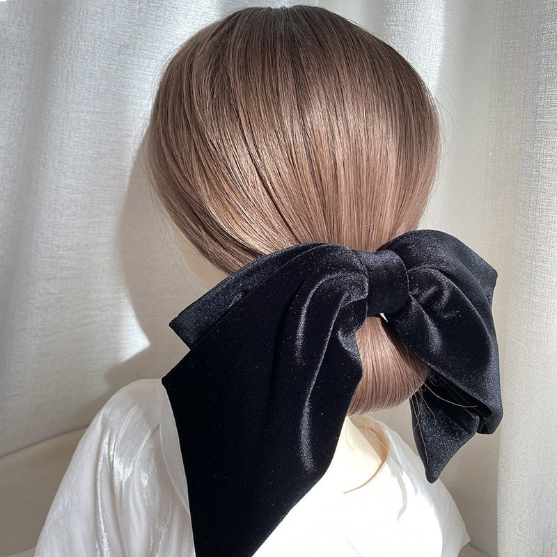 Velvet Barrette Bow