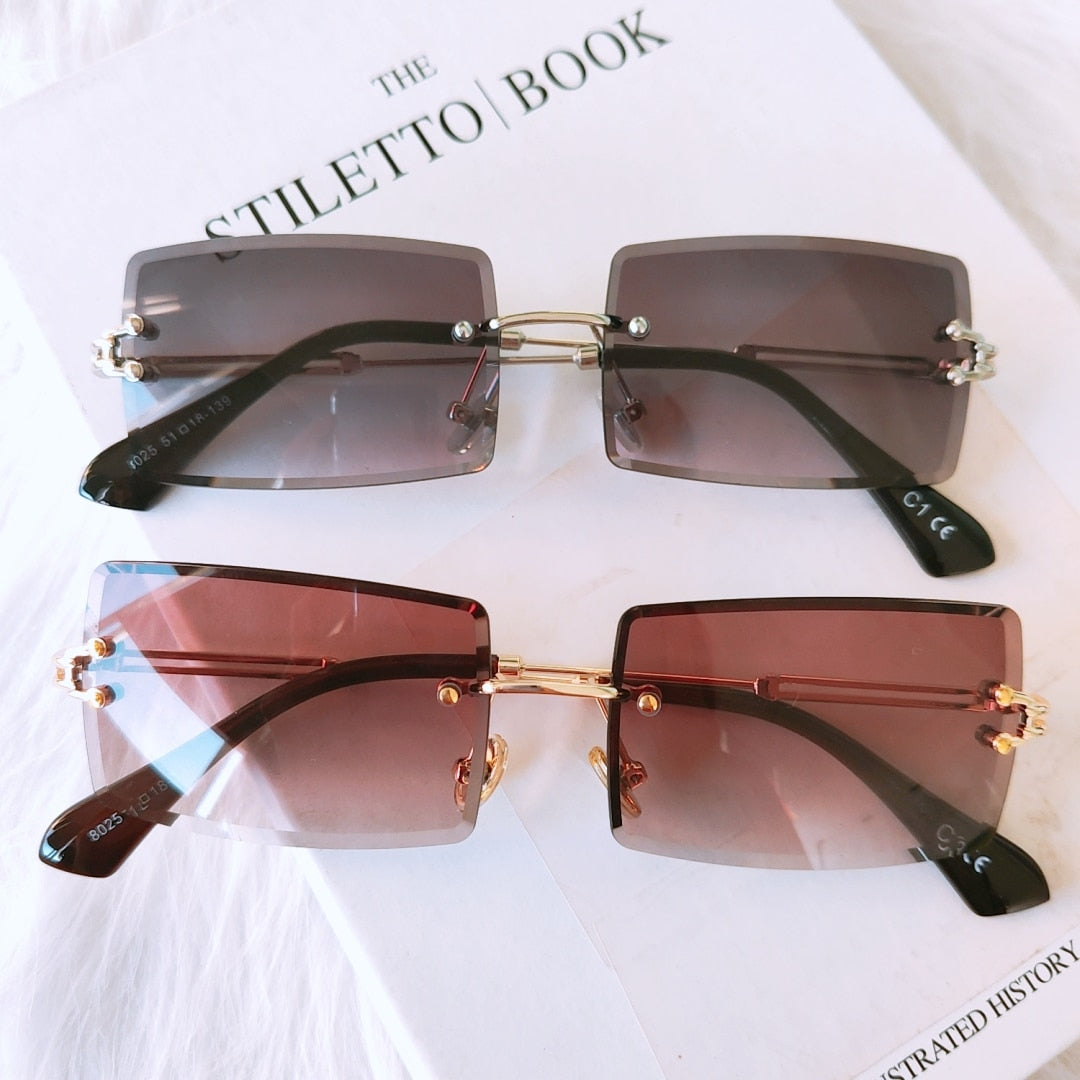 Rimless Rectangle Sunglasses