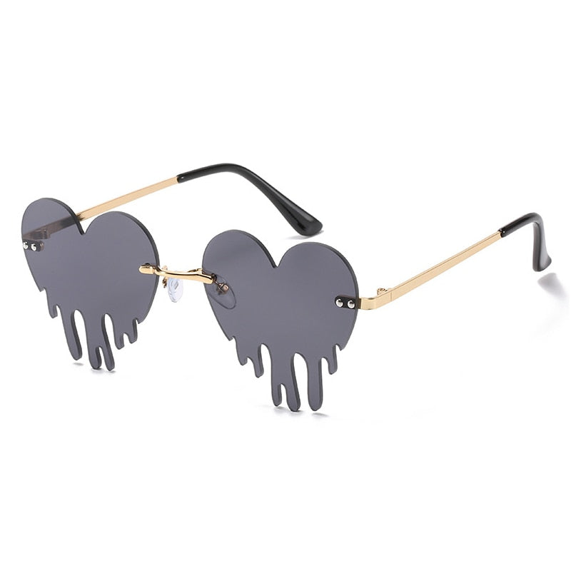 Heart Drip Rimless Sunglasses