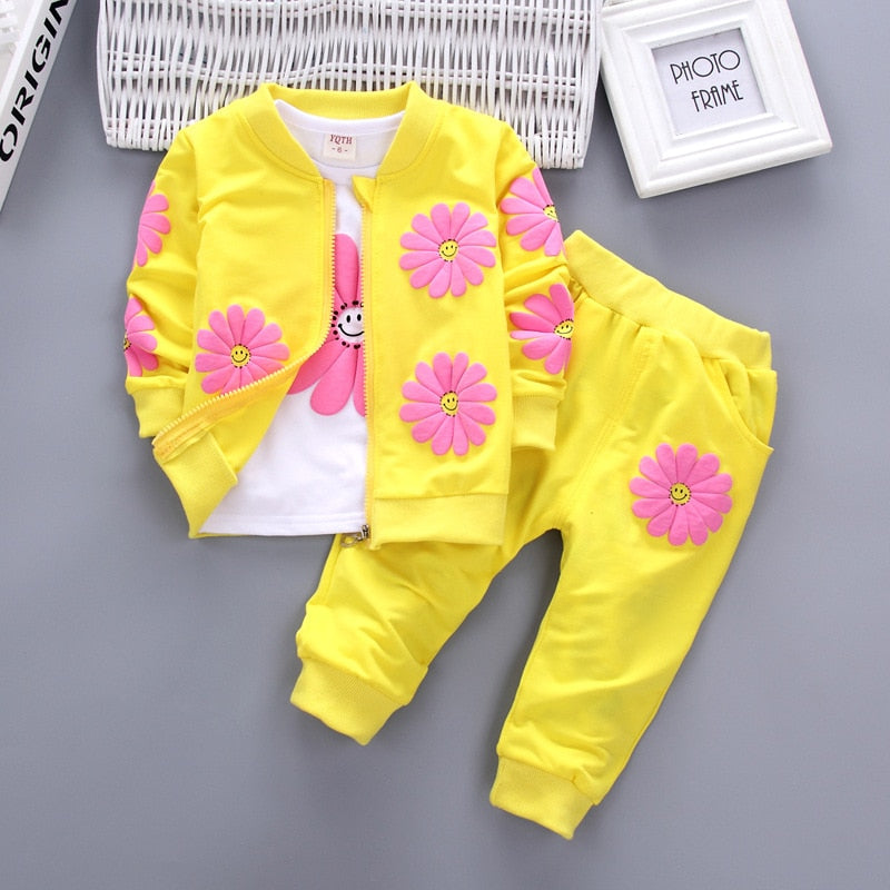 2pcs Printed Cotton Sweater Baby Tracksuit Set