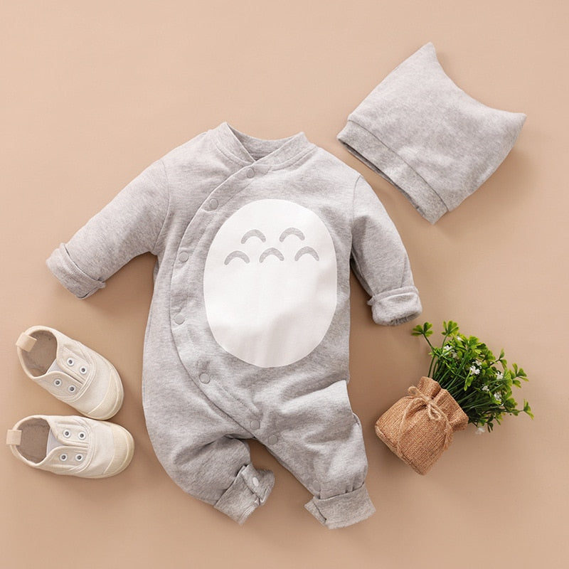 2pcs Newborn Baby Owl Long Sleeve Sleeper w/ Matching Hat Outfit Set