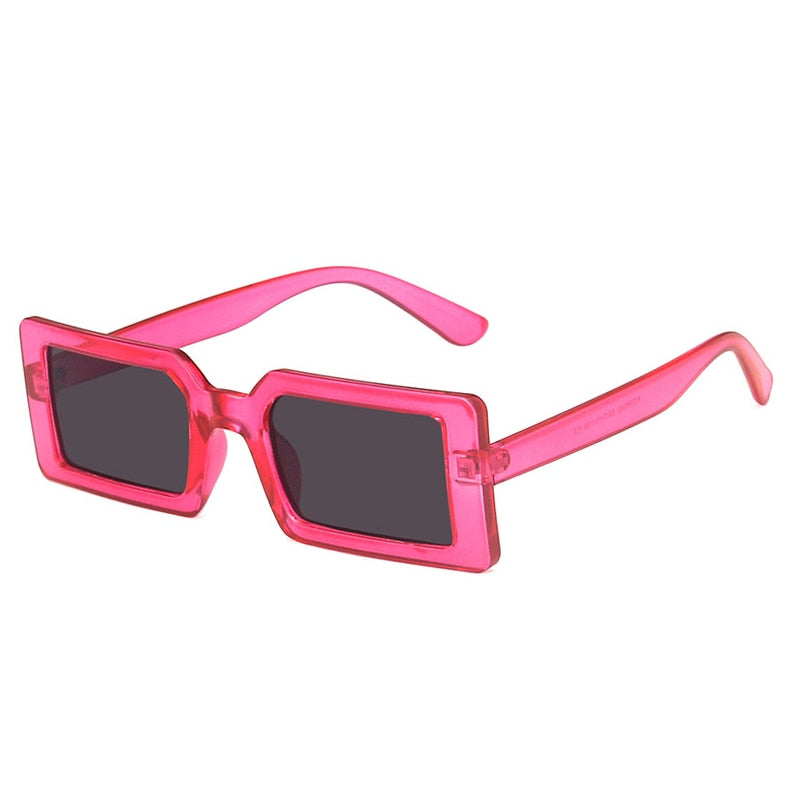 Retro Fluorescent Rectangle Sunglasses