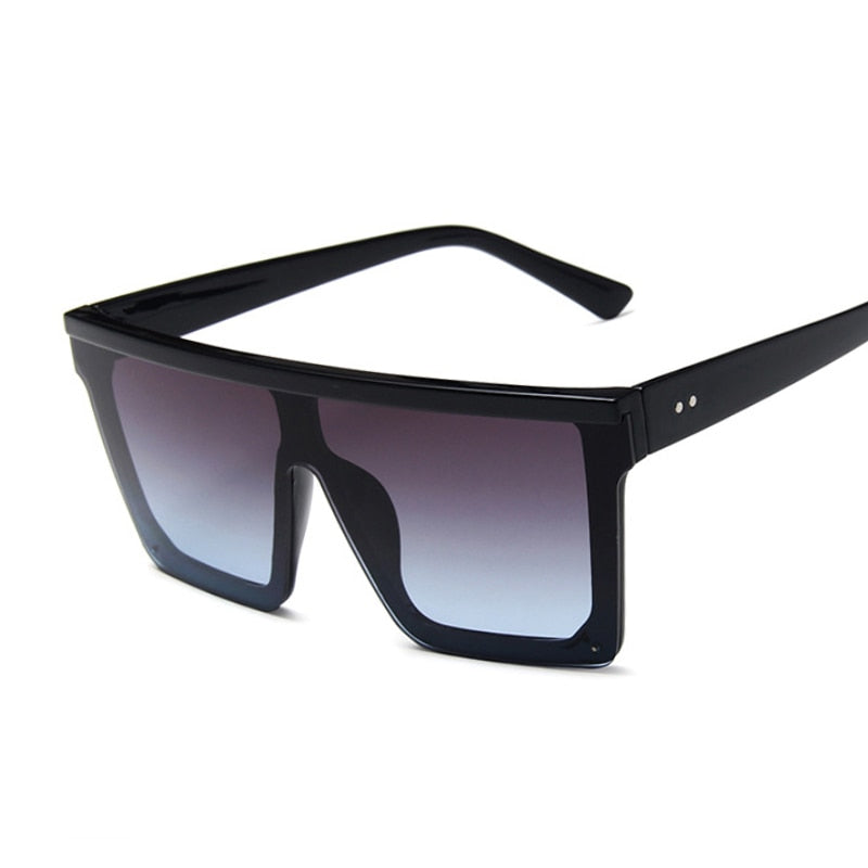 Oversized Vintage Flat Top Square Sunglasses