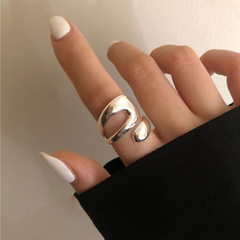 2pcs Silver Chrome Wrap Ring Set