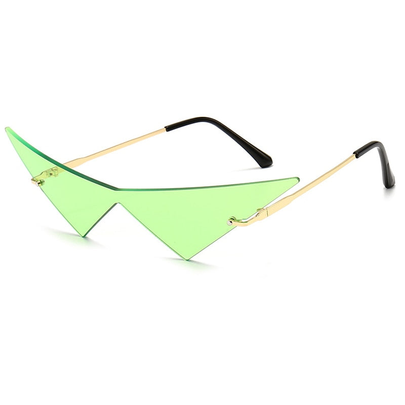 Oversized Rimless Triangle Sunglasses