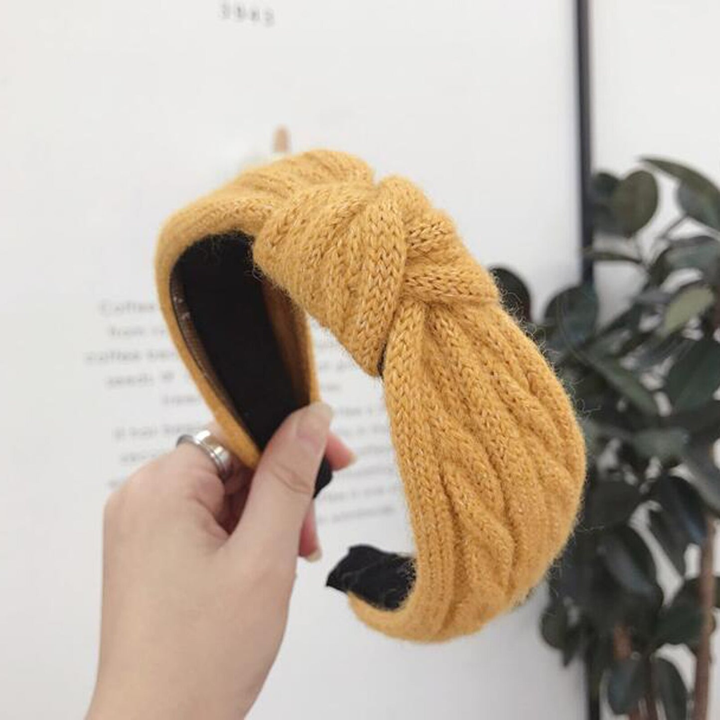 Wide Knitted Knot Headband