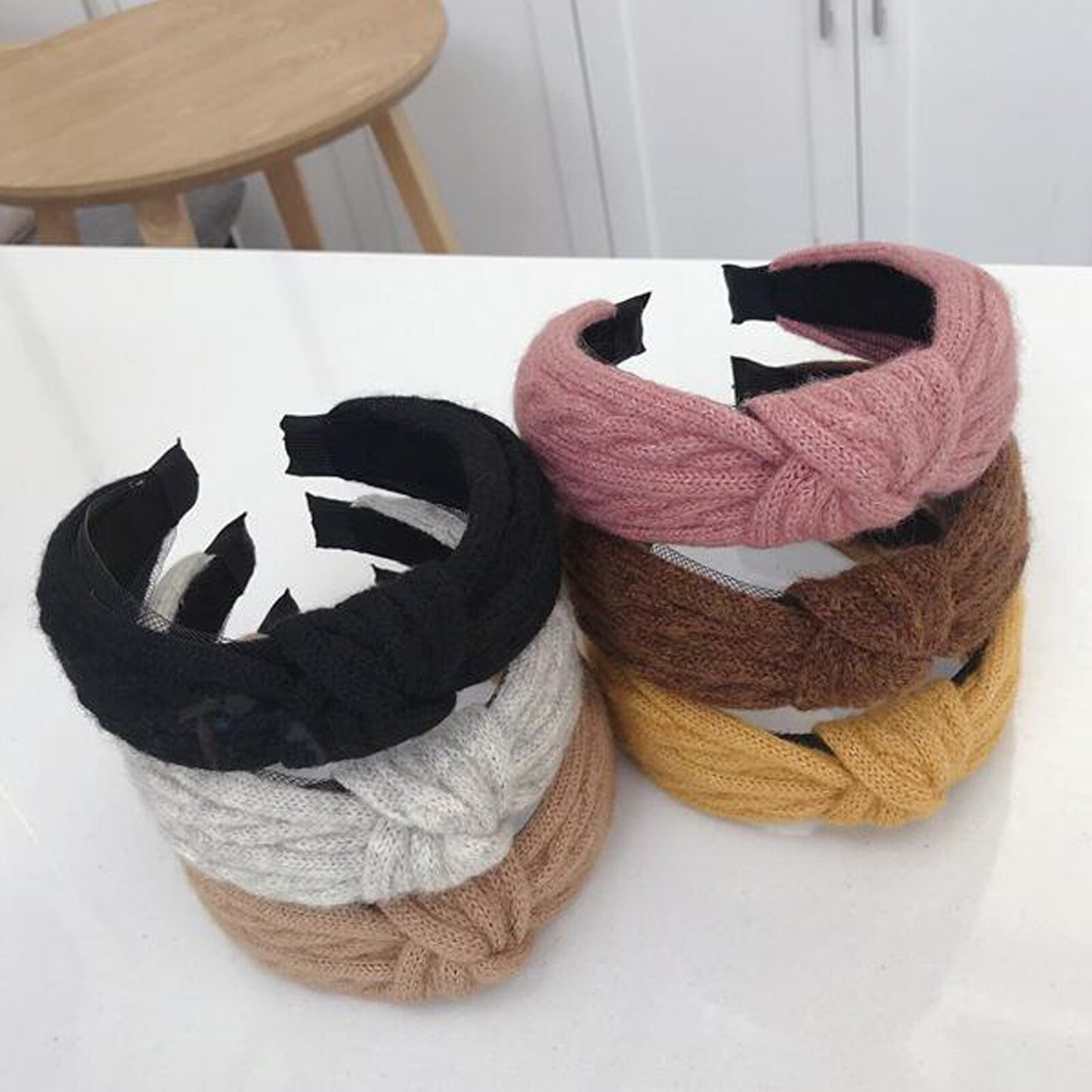 Wide Knitted Knot Headband