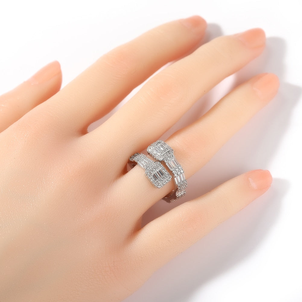 Rhinestone Open Wrap Ring