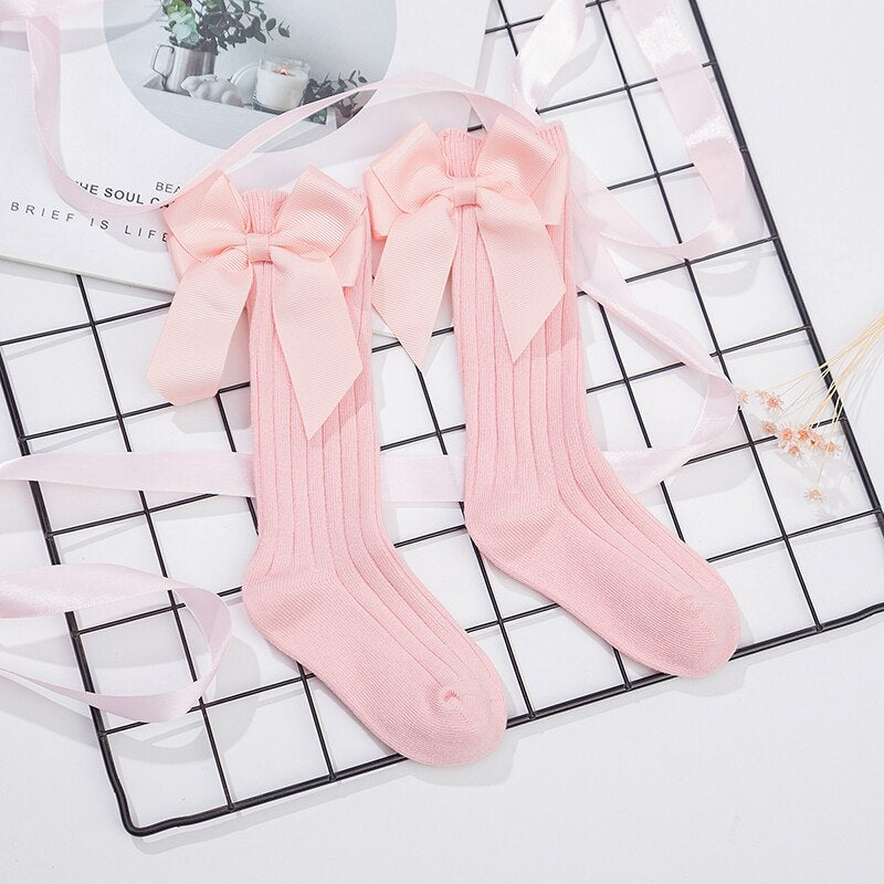 Knee High Oversized Bow Baby Socks