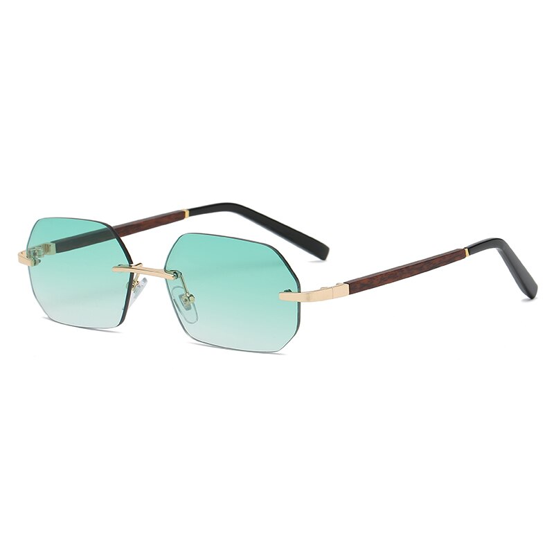 Vintage Rimless Retro Square Sunglasses