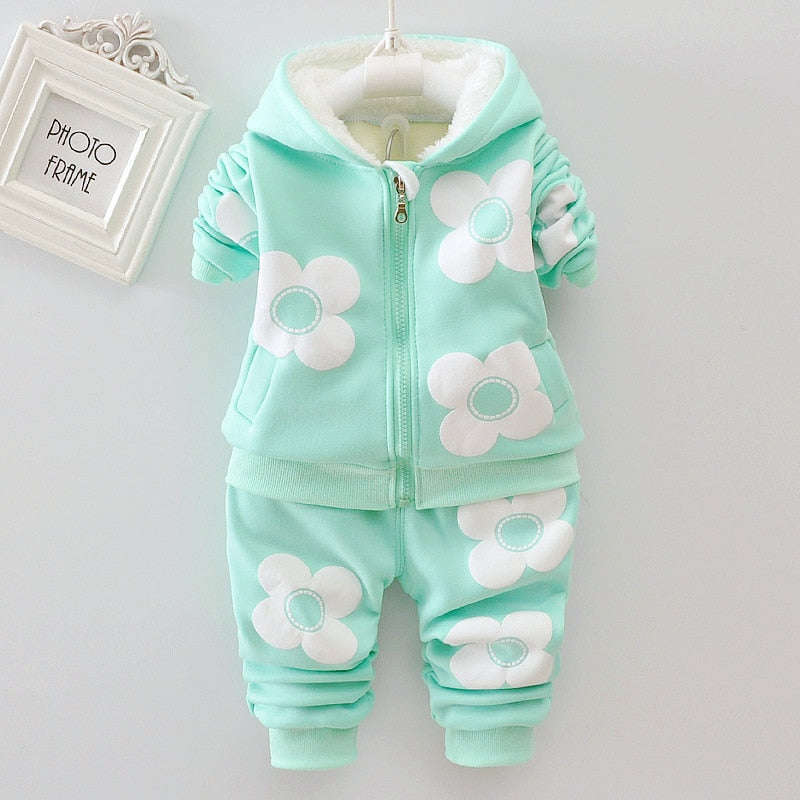 2pcs Printed Cotton Sweater Baby Tracksuit Set