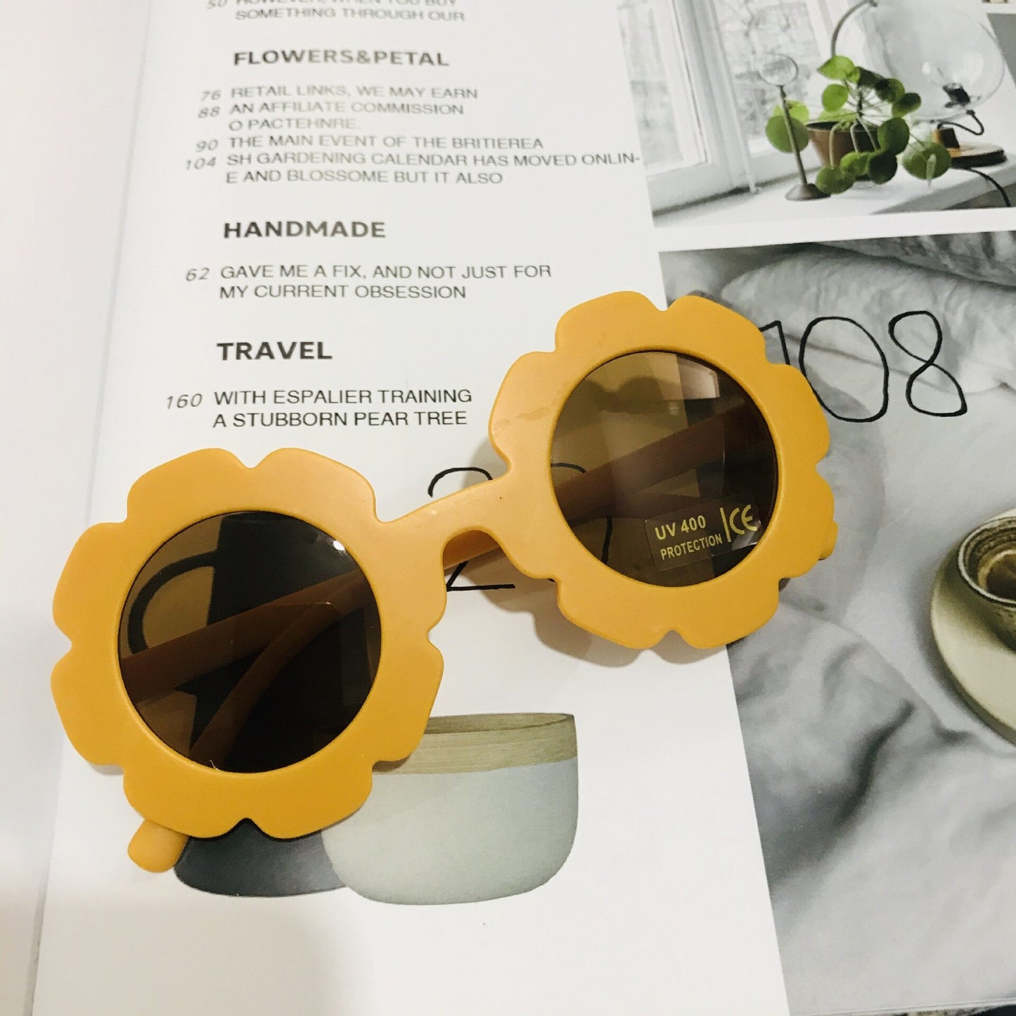 Vintage Round Flower Sunglasses