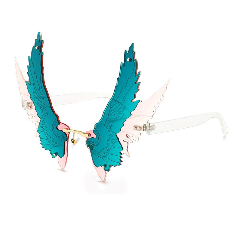 Oversized Rimless Angel Wings Sunglasses