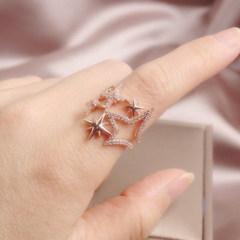 Crystal Stars Wrap Ring